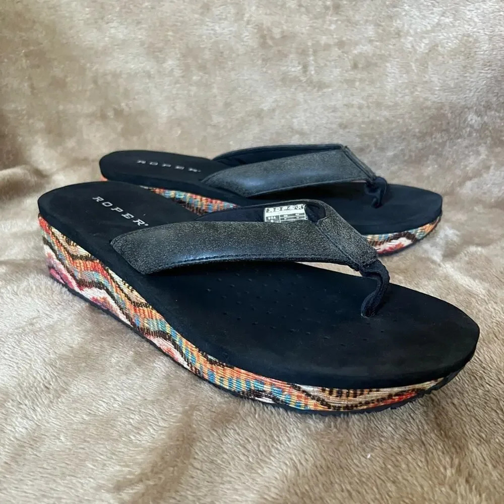 EUC Roper Wave‎ Low Wedge Sandal Women's Size 9 - Picture 9 of 9